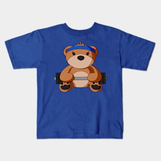 Weightlifting Teddy Bear Kids T-Shirt